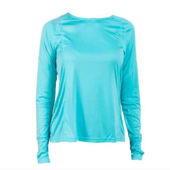 NWT FisheWear Backcast Sunshirt in Aqua; Size Small - Picture 7 of 14